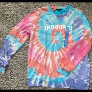 NWT large tie dye crewneck “indoorsy” sweatshirt